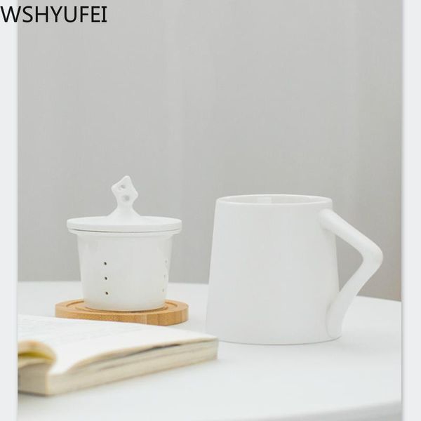

mugs filter tea cup with lid mat ceramic couple set travel portable household drinking utensils wshyufei