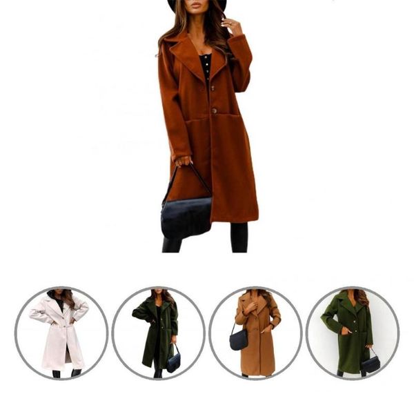 

women's trench coats casual stylish big pockets loose lady winter jacket wear resistant coat for daily, Tan;black