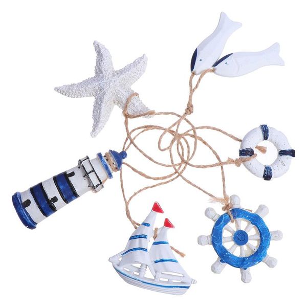 

decorative objects & figurines 6pcs mini home decorations mediterranean style wall pendants diy ornaments