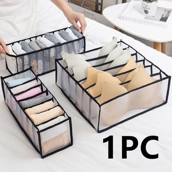 

storage drawers 1pc 6/7/11 grids pink household foldable mesh underwear box socks bra panty bedroom drawer lattice accessories