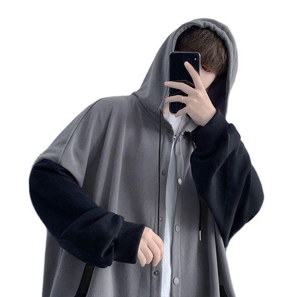 

men's jackets men hip hop streetwear hooded jacket angel dark coat harajuku cotton autumn winter outwear zipper bomber coats, Black;brown