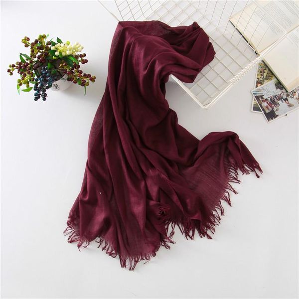 

hats, scarves & gloves sets plain cotton and linen simple art sunscreen long scarf sen fashion candy color cape, Blue;gray