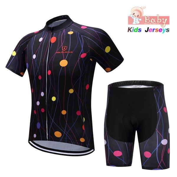 

racing sets boys bike jerseys bicycle clothing set short sleeve breathable jersey girls suit children cycling roupa ciclismo equipes, Black;blue