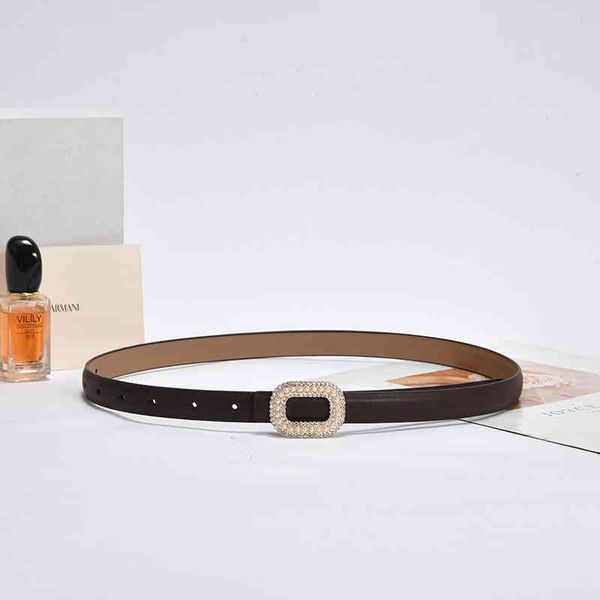 

waistbands belts two layer cowhide women's belt korean version hand inlaid pearl rhinestone belt decoration with dress shirt, Black;brown