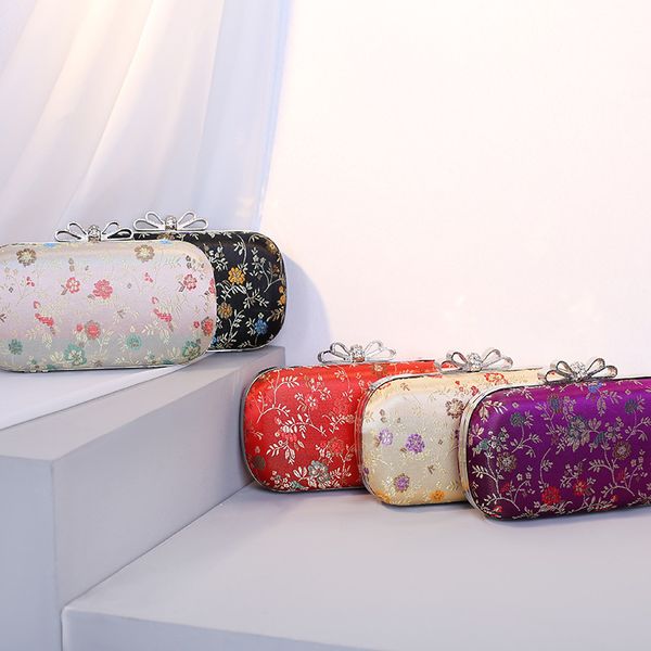 

evening bag diamond inlaid wind embroidery handmade dinner butterfly head messenger