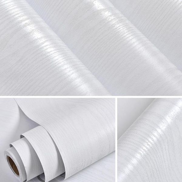 

white black wood wallpaper kitchen cabinet film door desk table furniture renovation stickers wooden grain contact paper wallpapers