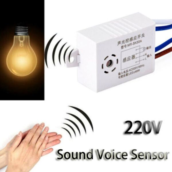 

smart home control 220v 50a automatic sound voice sensor use in corridor bath warehouse stair auto on off street light switch module