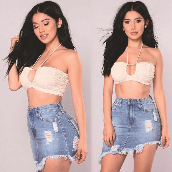 

skirts europe women clothes summer woman black blue denim skirt casual vintage jeans hole high street short womens