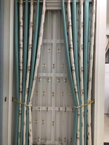 

curtain & drapes as stitching cartoon deer children's room shading cute custom home decoration boys girls curtains for living dining be