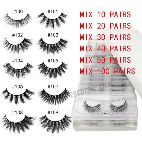 

20/100 pcs lashes in bulk mix 3d mink wholesale eyelashes natural false makeup1