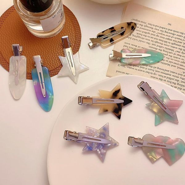 

women elegant colorful acetate heart star geometric hairpins sweet hair clip headband barrette fashion accessories1