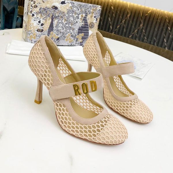 

dress shoes summer women ladies pink sandals female party chaussures high heels mesh sandales hook loop sandalias metal letters, Black
