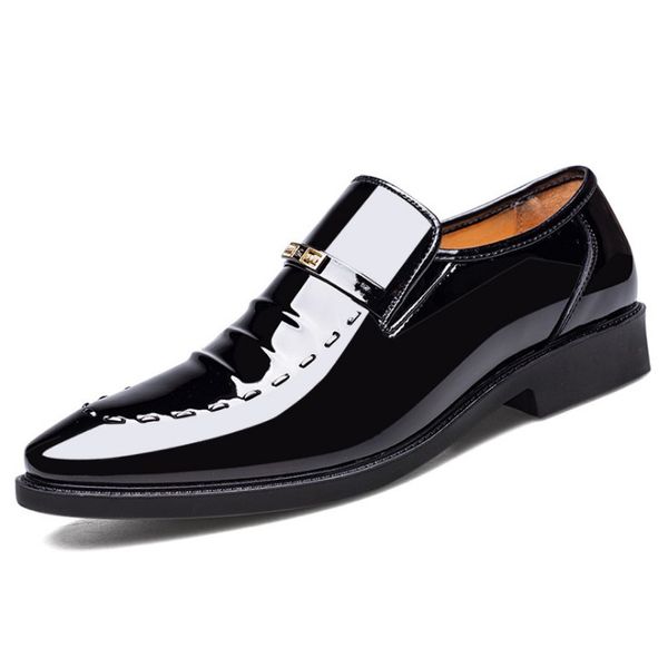 

men leather formal business dress shoes male office work flat oxford breathable party wedding anniversary designer shoe plus size 38-48, Black