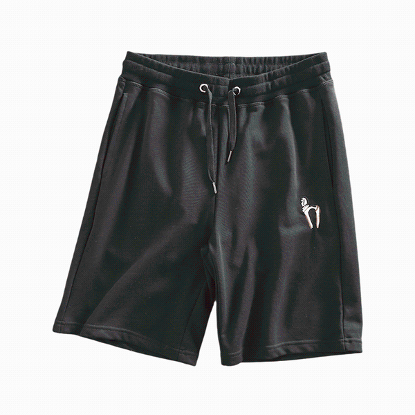 

men's shorts summer embroidery casual sports solid color terry cotton five-point pants, White;black