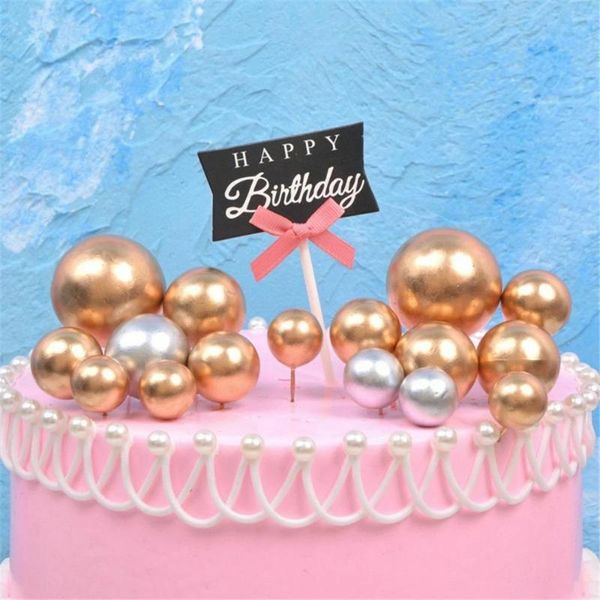 

other event & party supplies 20pcs 2-4cm golden silver foam ball cake er flags for baby shower kids birthday wedding favor supplie decor