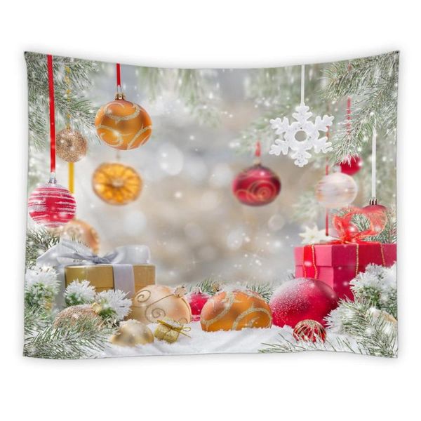 

party decoration laedciiti textile backdrops for use pography christmas colorful rope ball green pine branch year themed pattern backdrop