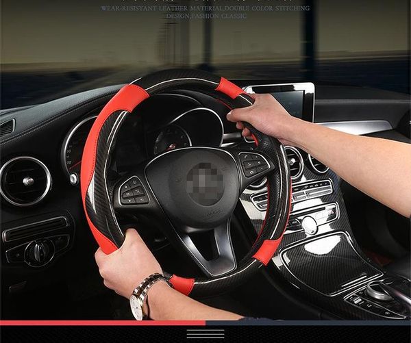 

steering wheel covers car set hand with non-slip stitching leather accessories cover