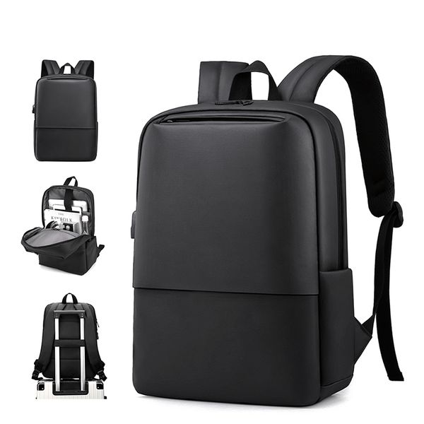 

fashion black teenager backpack 15.6" laprucksack travel business swiss backpacking men retro usb student school shoulder bags