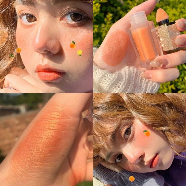 

blush face liquid makeup waterproof orange peach blsher cream contour palette red cheek tint korean make up