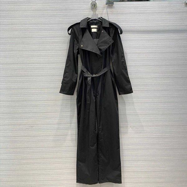 

women's jumpsuits & rompers spring collection sarafi loose women's jumpsuits turn-down collar triangle sleeve waist high long over, Black;white