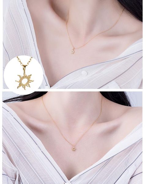 

pendant necklaces gold and necklace europe south korea sun alloy clavicle fish bone jewelry & accessories, Silver