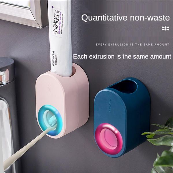 

toothbrush holders wall mount automatic toothpaste dispenser waterproof holder squeezer adhesive dust-proof toilet bathroom accessories