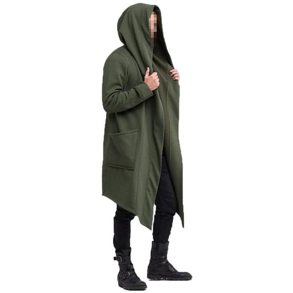 

men's vests cardigan tunic hoodie long sleeve coat cotton blended size s-3xl casual fashion monden n15, Black;white