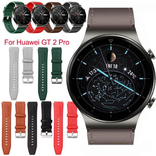 

watch bands 22mm genuine leather strap band for huawei gt2 pro 2e original wristband quick release bracelet samsung galaxy 3, Black;brown