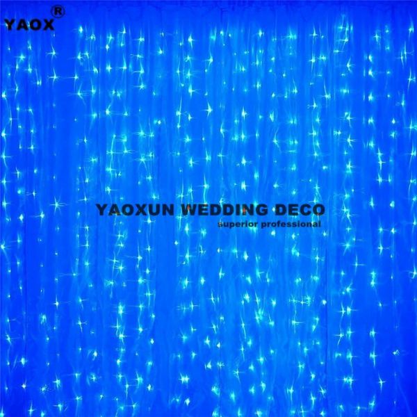 

party decoration wholesale price sheer organza wedding backdrop with white led light stage background po booth event