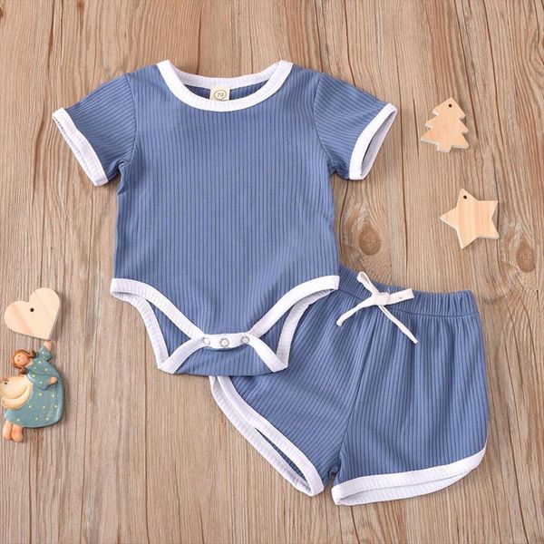 

0 24m summer 2pcs newborn baby girl boys clothes short sleeve t shirt shorts pants outfit 10 colors, White