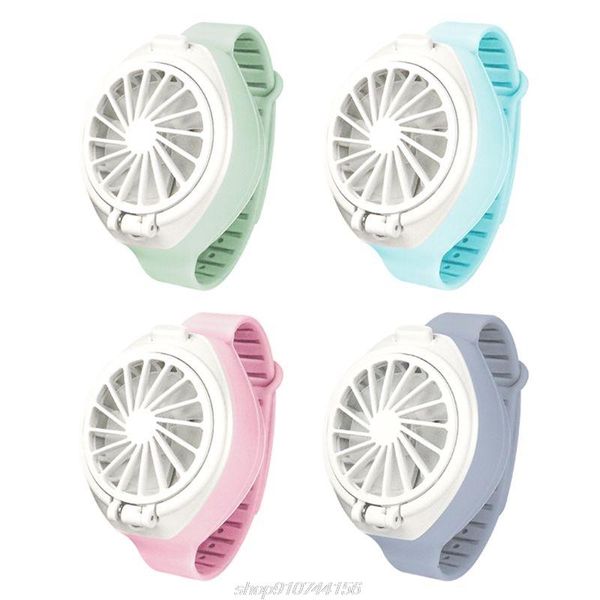 

electric fans usb rechargeable fan with comfortable wrist strap portable mini watch-shaped control indoors outdoors n12 20 dropship