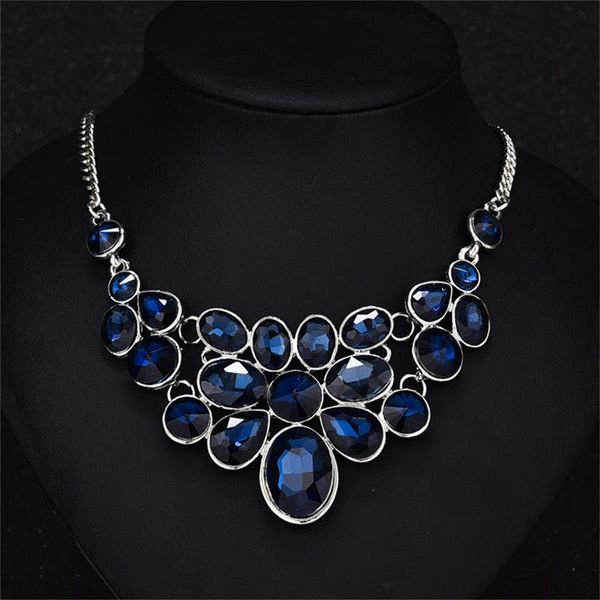 

chains est crystal for women's necklaces short design sweater chain lady wedding jewelry banquet party accessories gift, Silver