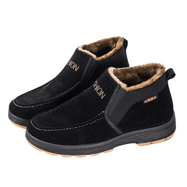 

boots men boots 's winter shoes fashion snow plus size sneakers ankle footwear 44li, Black