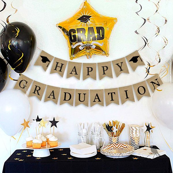

1 set happy graduation banners student party decoration supplies school decorative mabula flag