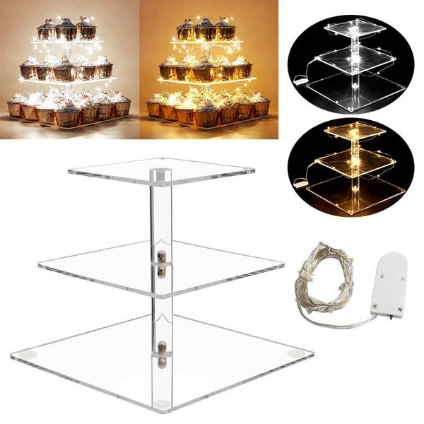 

other bakeware 3 tier acrylic cake stand dessert tower stacking tray food display wedding plates party tableware decoration tool