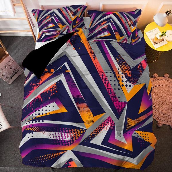 

bedding sets 3d geometry bed cover set  king size the luxury suit pillowcase