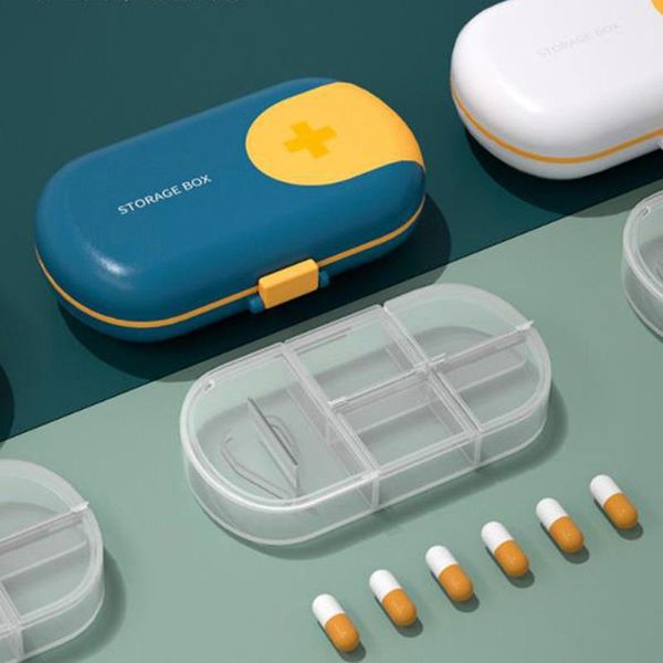 

storage bottles & jars container tablet pillsportable travel case cutter organizer box 5 grids outdoor