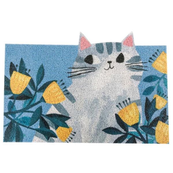 

carpets cat cartoon sand scraping dust door welcome mat hallway bath non-slip rug removal carpet wire loop footpad doormat