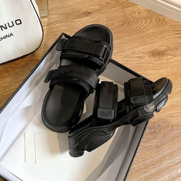 

2021 2021 d slippers star same thick soled daddy embroidered sports sandals fashion cool luxurysss designersss shoes yw, Black