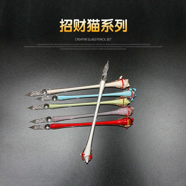 

the pen creative zhaocai cat hand made k creative glass dipped in water pen