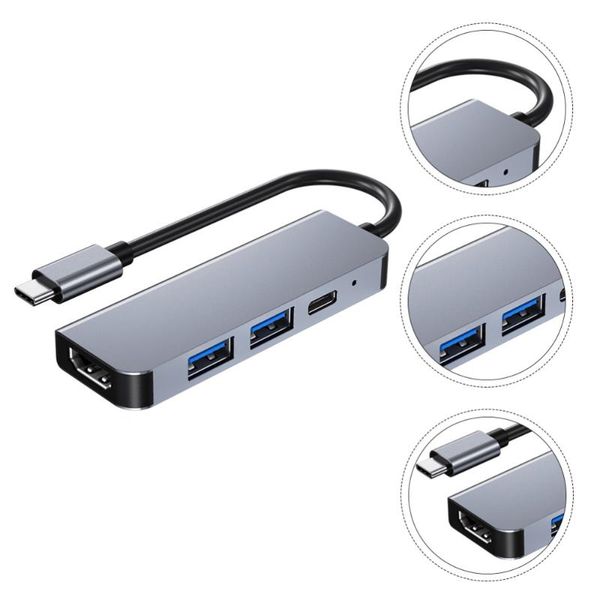 

hubs 4 ports aluminum usb hub usb-c multifunction expansion transfer adapter