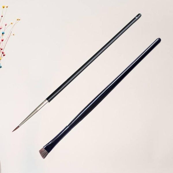 

eyelash curler 2pcs eyeliner brushes eyeshadow set long wooden handle cosmetics makeup applicator tool for