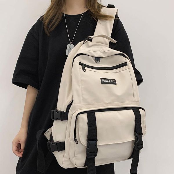 

multi-pocket eye-splice backpack large capacity lovers waterproof nylon schoolbag women laptravel bag