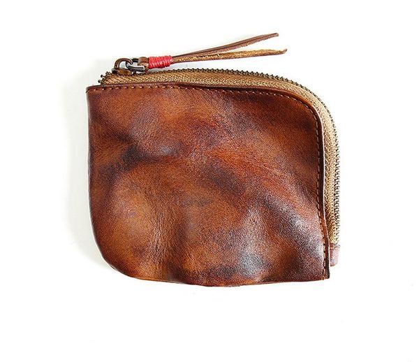 

wallets retro style all genuine leather male small purse nature cowhide men short wallet zipper cardholder gift choice, Red;black