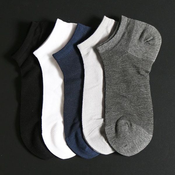 

men's socks bamboo fiber and short tube hand-sewn, Black