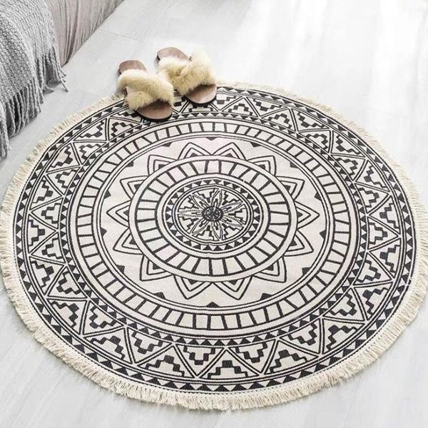 

carpets bathroom throw rug with fringe cotton farmhouse front door entry area rugs boho tassel floor mat modern home decorations