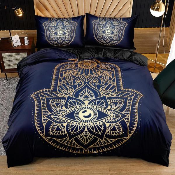 

bedding sets bohemian pattern quilt covers pillowcases black color duvet cover set style beeding king  full size bed linen