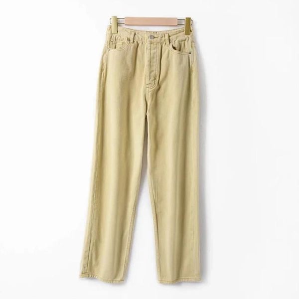 

women's jeans 2021 fashion women white yellow blue ladies straight denim pants female wild stylish clothes slim trousers