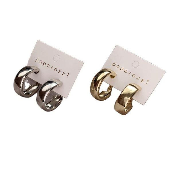 

hoop & huggie man/women's gold silver color earrings cute neat gift for girls/boys fine jewelry accessory party, Golden;silver