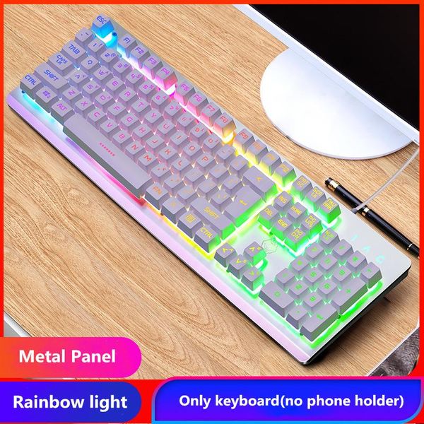 

gamer keyboard mouse kit set gaming 104 keys mechanical feeling rgb usb wired for pc lapcomputer office combos